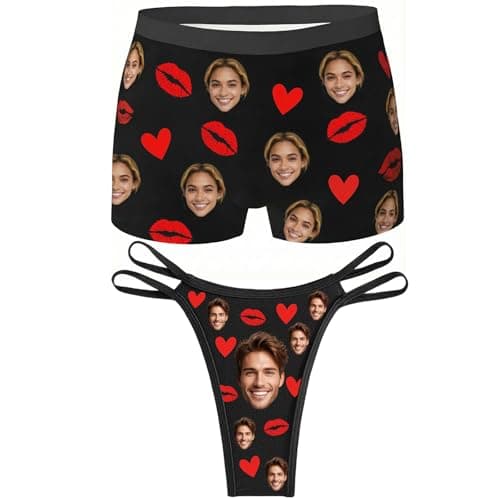 Personalized photo-printed underwear set - This underwear gift featuring a personalized face pattern is a delightful surprise for your loved one and is perfect for birthdays, anniversaries, or pranks. - Image 1