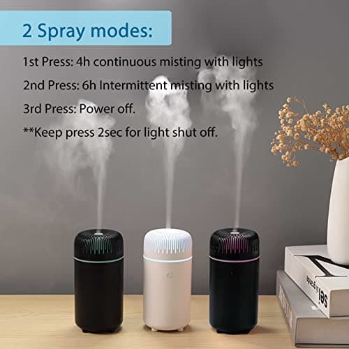 Car Diffuser Humidifier USB Aromatherapy Essential Oil Air Freshener USB Cool Mist Mini Portable Diffuser for Car Home Office Bedroom (Black) - Thumbnail 5
