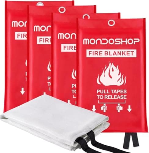 Mondoshop Fire Blanket for Home and Kitchen - Emergency Fire Suppression Blankets Fireproof Blanket Fire Retardant Blankets for Car, Fireplace, Camping, Picnic, Grill - Image 1