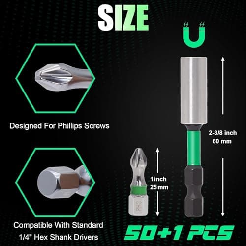 Phillips Bit #2-S2-White Chrome Finish (1"-51pcs) - Thumbnail 2