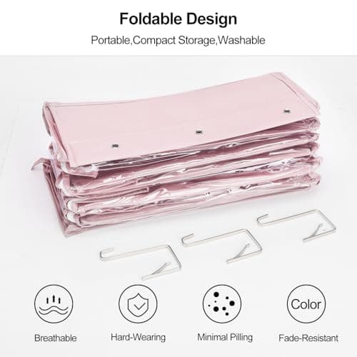 Lirex Over The Door Purse Organizer & Purse Shelf for Closet – Handbag Storage Organizer with Purse Hanger. Perfect for Scarves, Hats, and Leggings. S (11.8'' x 5'' x 51.6''), Pink - Thumbnail 6