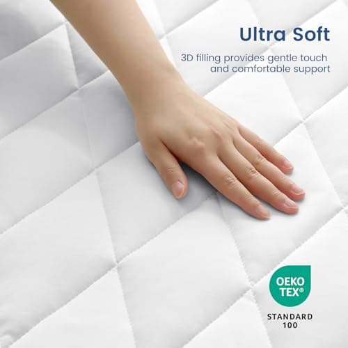 Cozy Bliss Leakproof Cooling Mattress Protector Twin XL, Q-Max 0.45 Soft Noiseless Breathable Mattress Topper Cover, with Deep Pocket Fits 8–18 Inches for Summer Bed Hot Sleepers, White - Thumbnail 4