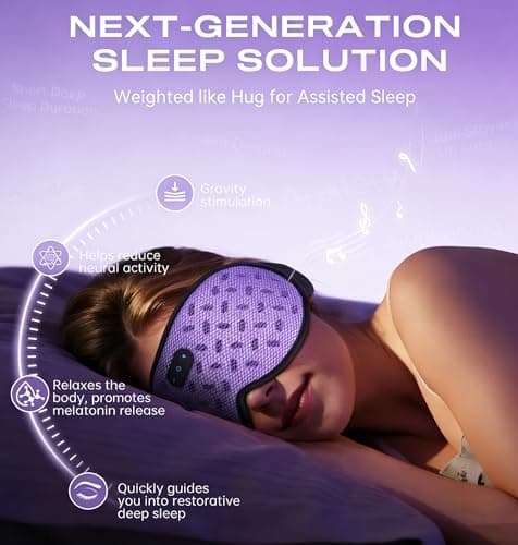 Sleep Mask Headphones Bluetooth 5.4 with 3D Removable Hot & Cold Compress, TOPOINT Weighted Eye Mask Blackout Soft, Cooling Breathable for Women Men Deep Sleep Relax Tired Eyes Migraine Office Travel - Thumbnail 4