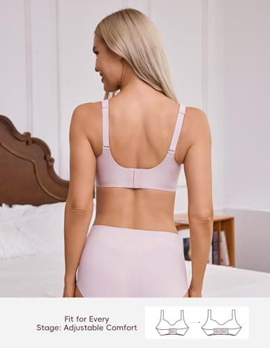 Nursing Bras Seamless Wireless Maternity Nursing Bra Soft Comfy Pregnancy Breastfeeding Sleep Bralette (Large Purple) - Thumbnail 5