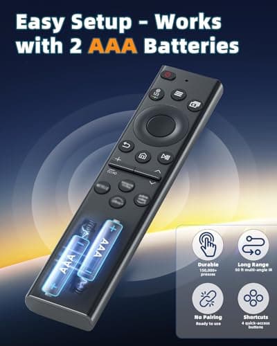 Replacement Remote Control for Samsung Smart TVs – Ready to Use, Universal Remote Compatible with Samsung Frame Curved QLED Crystal UHD TVs - Thumbnail 5