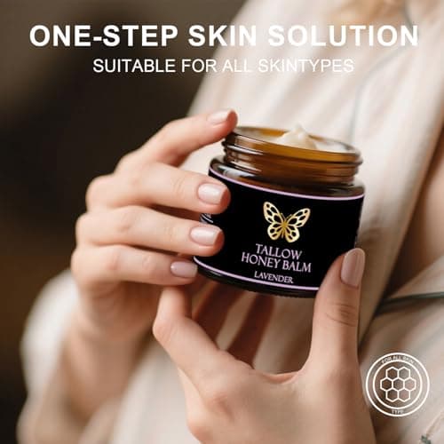 COMFORTENA Tallow Honey Balm, Natural Organic Beef Tallow Balm with Raw Honey, Moisturizing Cream for All Skin Types (1Pc, Lavender) - Thumbnail 2