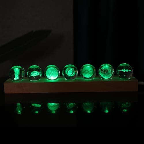 Relax oneself 7 Pcs Planet 3D Solar System Crystal Ball Model Gift Space Astronomy Gift Planets Multicolor Universe Galaxy Globe Ball Science Astrophysics Gift Night Light Kids Bedroom Adults Gift - Thumbnail 2