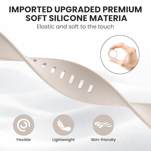 Sport Band Compatible with Apple Watch Bands 40mm 38mm 41mm 42mm 44mm 45mm 49mm for Women Men,Soft Silicone Waterproof Replacement Strap for Apple Watch Series 11 10 9 8 7 6 5 4 Ultra 3 2 1 SE - Thumbnail 3