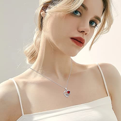 Aoyosic Nightmare Before Christmas Heart Necklace Gifts for Wife Girlfriend Her Women, Nightmare Necklace Silver Sally and Jack Heart Pendant Necklace Christmas Jewelry - Thumbnail 4