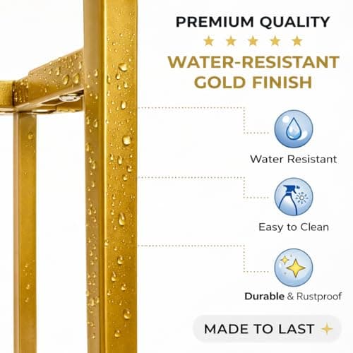 RAINBLELAND Gold Metal Plant Stand for Indoor Plants, Adjustable Heavy Duty Plant Stand Fits 8-14 Inch Pots, Modern Brass Flower Pot Holder with Anti-Scratch Feet, Mid Century Indoor Plant Stand - Thumbnail 6