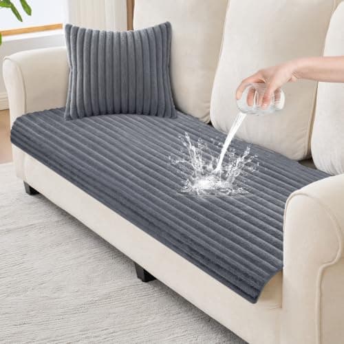 Sparaiz Sofa Covers Washable for Plush Pet Sofa Mat w/Pillow Dark Grey 70.9"