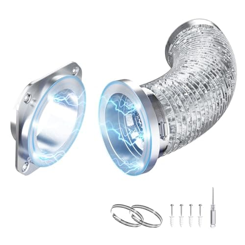 Magnetic Dryer Vent Connector Kit, DV180 Quick Connect Coupling with Airtight Seal, 4" Flexible Dryer Duct Hose, Easy Installation, 3.3 FT Hose and 2 Clamps - Image 1