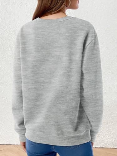 STOLKISS Cute Sweatshirt for Women Grey Fleece Lined Sweatshirts Crew Neck Casual Long Sleeve Fall Pullover Thicken Tops 2026 - Thumbnail 3