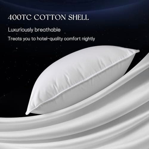 Acnalboma Luxury Goose Down Pillow King, Hotel Quality Bed Pillows for Sleeping, 900+ Fill Power, Premium Feather Pillow Fluffy Soft Down Pillow, 400 Count Cotton Shell, 1 Pack, 20"x36" - Thumbnail 6