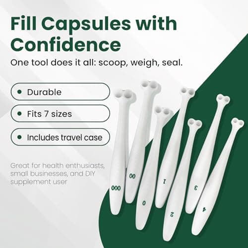 CAPSLogist Capsule Filling Spoon – Empty Pill Filler Tools Size 2 for Quickly Maker Empty Gel Capsules, Empty Scoops Tool - Thumbnail 5