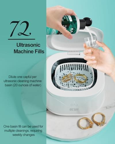 Ultrasonic Jewelry Cleaner Solution, Jewelry Cleaner Great for Use in All Ultrasound Machines, Eyeglass and Rings, Effective Cleaning Solution for Gold, Silver, Platinum, Diamonds, and Watch (8.5 oz) - Thumbnail 6