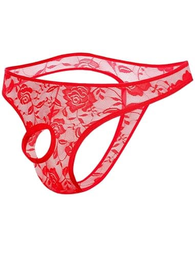 Mens Lace Underwear Open Front Panties Low Rise Sexy Bikini Briefs 1-3 Pack