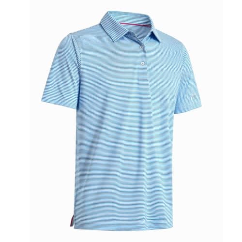 Mens Golf Shirts Moisture Wicking Dry Fit Short Sleeve Performance Sport Stripe Golf Polo Shirts for Men - Image 1