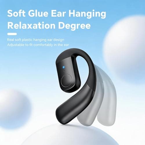 Xmenha Single Bluetooth Phone Earpiece Earbud One Ear Piece Open Ear Bud Air Bone Conduction Earbud Earless Out of Ear Headphones Bluetooth Wireless Headsets with Microphone Earhook for Work - Thumbnail 6