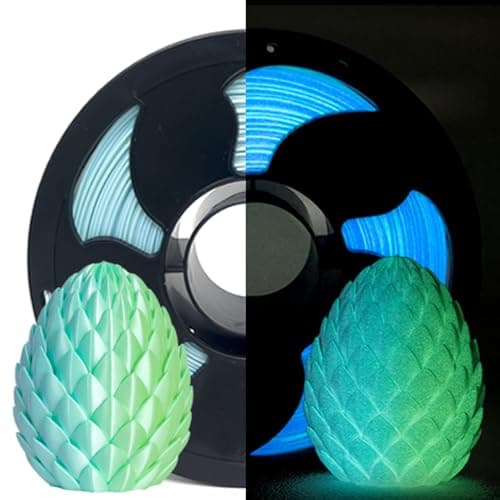 Bi-Color Glow in The Dark 1.75mm Blue Green PLA Filament with Smooth Surface, Bright Luminous Dual Color 3D Printer Filament, 1kg (2.2lbs) Plastic Spool 3D Printing PLA Filament Rod - Image 1