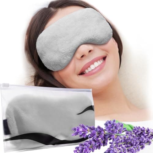 Umisleep Lavender Eye Mask, 0.45 lb Aromatherapy Weighted Eye Mask for Dry Eyes, Sleep Mask for Men Women, Hot Therapy Eye Cover for Compression Pain Relief, Eye Pillow for Puffy Eyes, Sinus Pain-Grey - Image 1