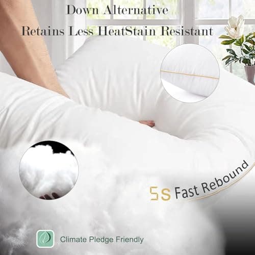 Queen Size Pillows Set of 4 - Hotel Quality Down Alternative Pillow for Sleeping 4 Pack, Bed Pillows for Side, Back, or Stomach Sleepers - Thumbnail 5