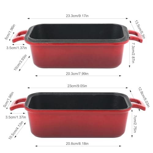 Demine Bread Pan Enameled Cast Iron Loaf Pan with Lid, Bread Oven, Dutch Oven Loaf Cast Iron for Baking Homemade Sourdough Bread - Thumbnail 3
