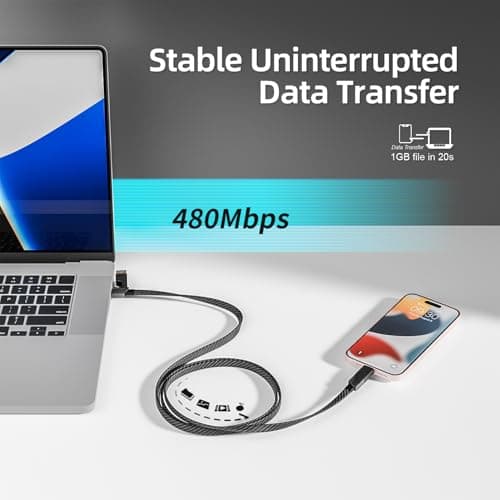 4 in 1 Charging Cable Fast Charging 65W, USB C Cable 4-in-1 USB Multi Charging Cable with E-Mark Chip, Multiple iPhone Charger Cord for iPhone 16/15/14/13 Series/Pad/Android/Tablets and More(4FT) - Thumbnail 6