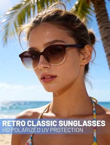 YMRFW Retro Polarized Sunglasses for Women Men Classic Vintage Style Trendy Shade UV400 Protection Lens - Thumbnail 6
