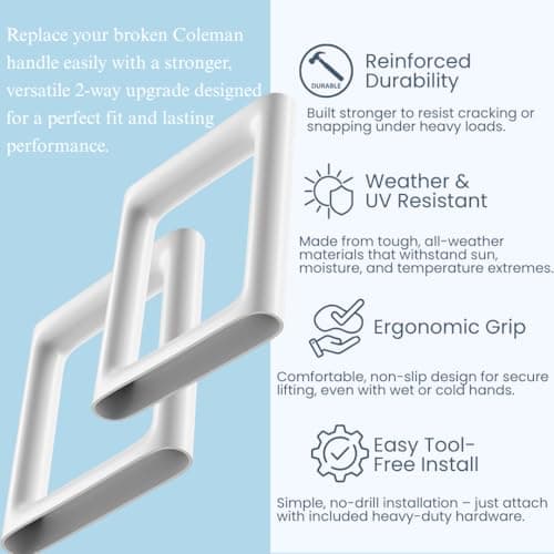telehybrid Cooler Handle Replacement Parts for Coleman 2-Way,Ice Chest Accessories for Coleman Xtreme 2 Set,Cooler Accessories Replace Part 3000005306, R5286b120g - Thumbnail 2