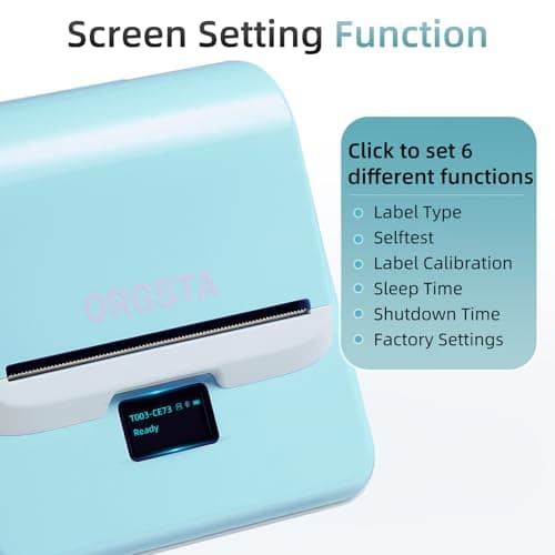 ORGSTA Label Maker with Tape, T003 Thermal Label Maker, 3.15 Inch Bluetooth Label Printer Compatible with Phone & PC, Sticker Printer Barcode Thermal Maker - Blue - Thumbnail 5