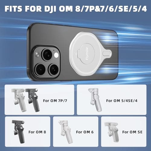 Flymile Magnetic Phone Holder Adapter for DJI Osmo Mobile 8/7/7P/6/5/4/SE, for MagSafe Quick-Release Mount Compatible with iPhones 17/16/15/14/13/12 Series for Gimbal Stabilize Accessories - Thumbnail 3