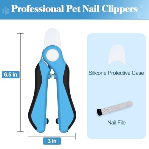 Swihauk Heavy Duty Dog Nail Clippers and Trimmers, Professional Pet Nail Clippers with Nail File for Dogs Cats Small Animal, Claw Clippers with Safety Guard to Prevent Over-Cutting, Blue - Thumbnail 2