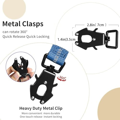 Heavy Duty Tactical Bungee Dog Leash, 4-6FT Shock Absorbing Tactical Dog Leash with 2 Padded Handles, Metal Carabiner Clip,Car Seatbelt, Reflective Dog Leashs for Medium Large Dogs (Blue) - Thumbnail 2