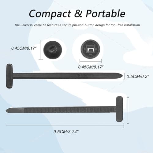 100PCS Upgraded Universal Cable Tie Buckle Dual-Side Insert Self-Locking Nylon Cable Zip Ties with Pin & Button Plastic Heavy-Duty Zip Tie UV Resistant Automotive Zipper Clips for Cars Daily Fixing - Thumbnail 3
