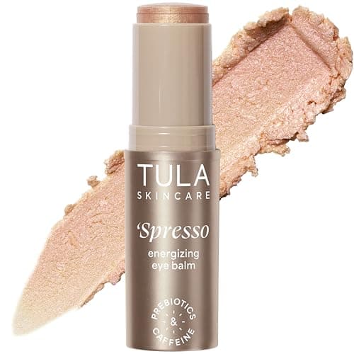 TULA Skin Care ‘Spresso Energizing Eye Balm, Americano - Energizing & Hydrating Caffeine Under Eye Treatment for Dark Circles, Portable and Perfect to Use On-the-go, 0.35 oz.