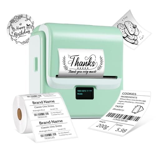 ORGSTA Label Maker Machine with Tape, T003 Thermal Label Maker, 2 Inch Bluetooth Label Printer Compatible with Phone & PC, Sticker Printer Barcode Thermal Maker for Small Business, Home, School