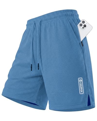 CANGHPGIN Men's Basketball Shorts 9" Mesh Quick Dry Lightweight Athletic Gym Workout Shorts with Zipper Pockets Drawstring - Image 1