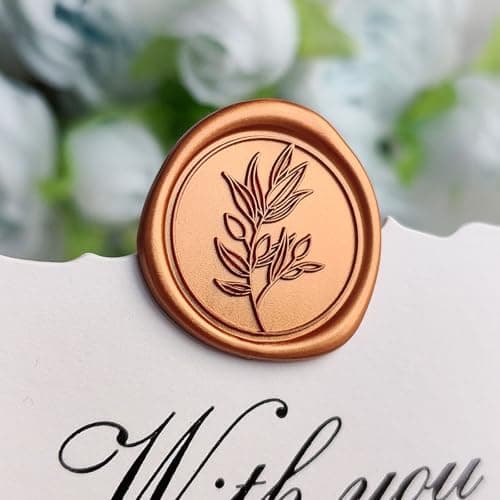 Pilloze 50 Pcs Orange Wax Seal Stickers Self- Adhesive Wedding Invitation Seal Stickers, Perfect for Wedding Invitation, Envelopes, Christmas Cards, Seating Chart, Good Adhesion and Easy to Use - Thumbnail 4