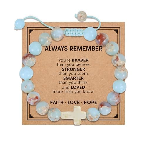 BAYLAY Gifts for Teen Girls, Cross Bracelet for Teen Teenage Girls Birthday Christian Religious Baptism Gifts for Girl Easter Basket Stuffers Fillers Stocking Stuffers - Image 1