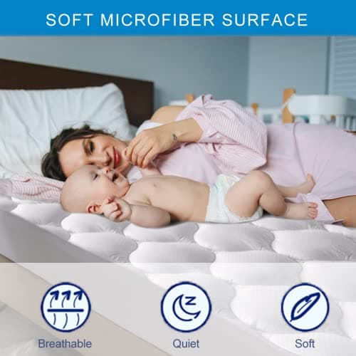 California King Size Quilted Fitted Waterproof Mattress Pad, Premium Hollow Material Filling Mattress Protector, Breathable, Quiet, Cooling, Machine-Washable Mattress Cover with 21” Deep Pocket - Thumbnail 2