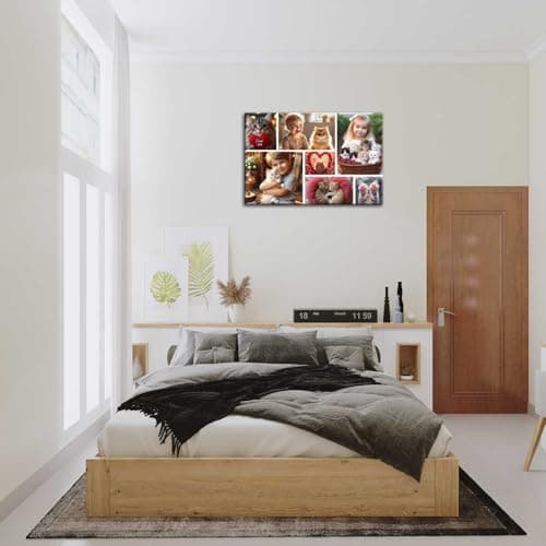 ZHIYYHAO 7 Photo Collage Custom Canvas Wall Art Framed Customize Picture Canvas Prints with Your Photos Wall Art Living Room Bedroom Study room Home Decor for Kids Family Lover Wedding (CF-10, 36.00L" X24.00W'' ) - Thumbnail 3