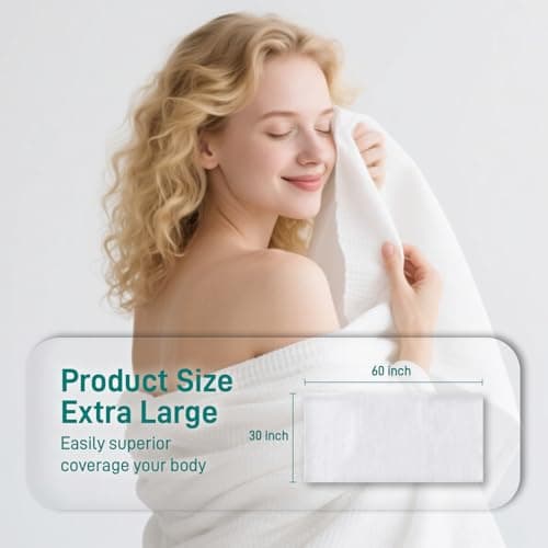 Ditoi Disposable Bath Towels,Extra Large Beach Towels 30"X60", Camping Towels for Travel Hotel, Soft Quick Dry Shower Tissue for Body,Gym Sports,Beach (XL,10 Count) - Thumbnail 4