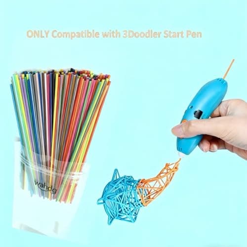 35 Colors 3D Printing Pen Filament Refills Packs - Low - Non-Toxicpizimae Temperature PCL Filament, is only Fit for 3Doodler Start+ pens,2.5mm Diameterx15.2cm Length, Each Color 5pcS Total 175pcs - Thumbnail 3