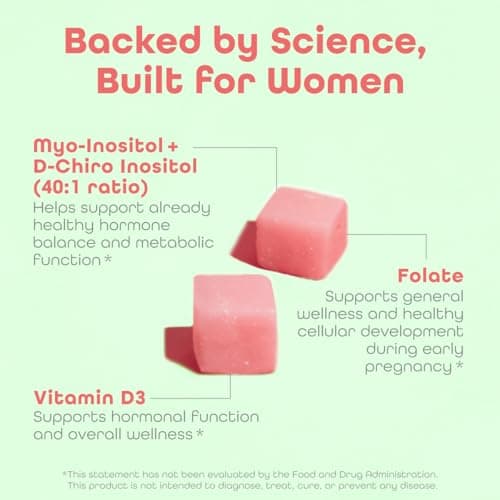 kindnature Myo-Inositol & D-Chiro Inositol Gummies with Vitamin D & Folate - Ideal 40:1 Ratio - 30 Day Supply - Thumbnail 4
