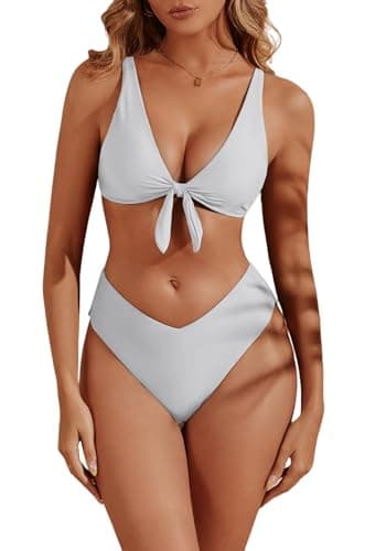 geluboao High Cut Bikini Sets for Women Push Up Two Piece Swimsuit Cheeky V Cut High Wasited Swim Suits for Women 2026 White XL