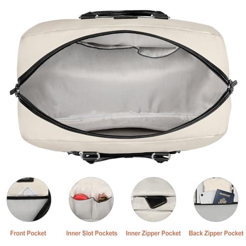 IBFUN Weekender Bags for Women, 3PCS 21" Large Travel Duffle Carry On with Crossbody Bag & Toiletry Bag, Water-Resistant Shoe Compartment, Trolley Sleeve, for Business Weekend Overnight Trips - Thumbnail 5