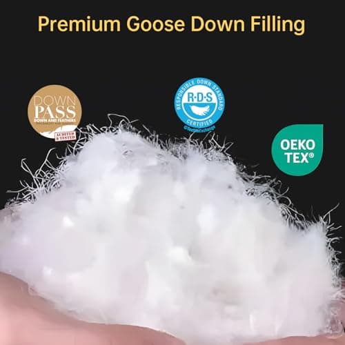 Goose Down Comforters 100% Cotton Shell Twin Size Comforter Luxury Duvet Insert, All Season White Bed Comforter Medium Warmth Goose Down Duvet,430 Thread (Twin 68x90) - Thumbnail 4