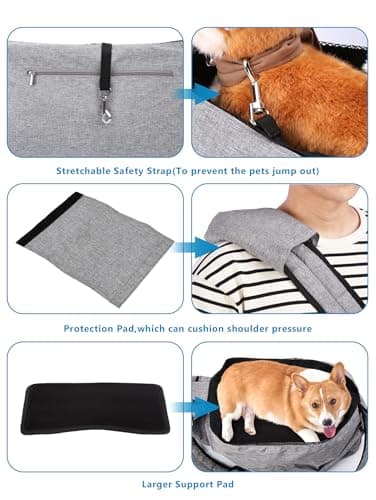 Ownpets Pet Sling Carrier, Fits 15 to 25lbs Extra-Large Dog/Cat Sling Carrier Reversible and Hands-Free Dog Bag with Adjustable Strap and Pocket Shoulder Pad for Outdoor Travel Hiking - Thumbnail 2