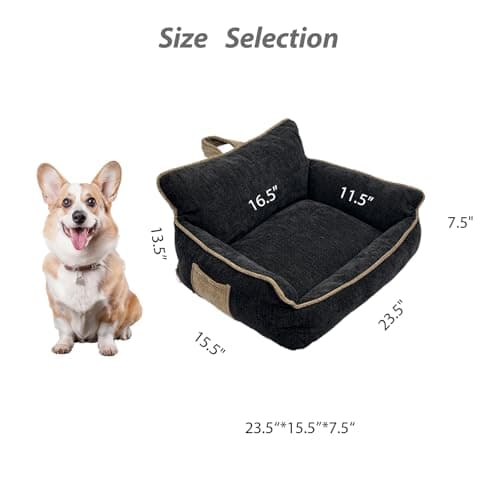 RAFASAFA Orthopedic Dog Bed with Memory Foam, Washable Plush Pet Bed for Small, Medium & Large Dogs, Cozy Bolster Crate Dog Bed for Joint Support & Comfort.(Black) - Thumbnail 3